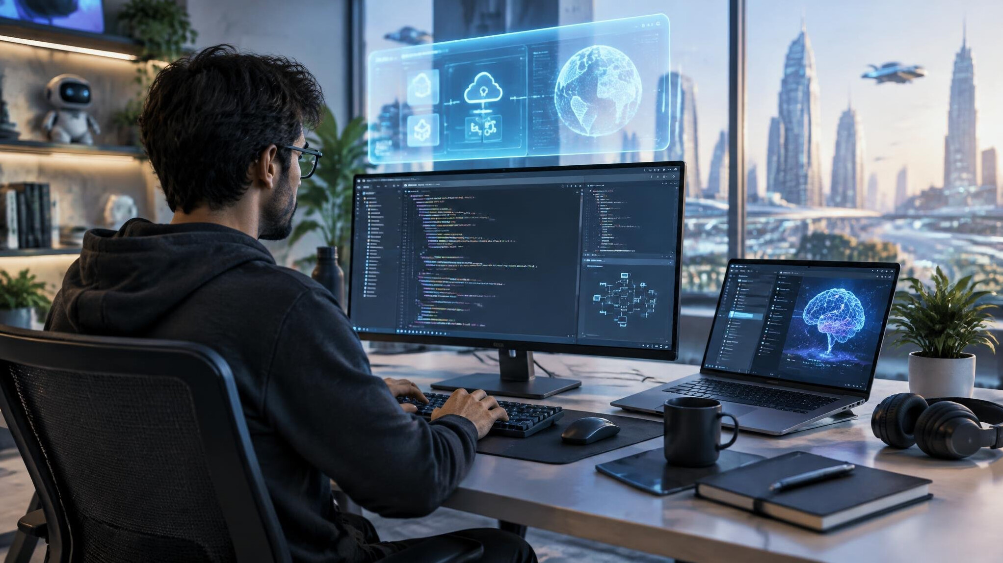 programmer at desk