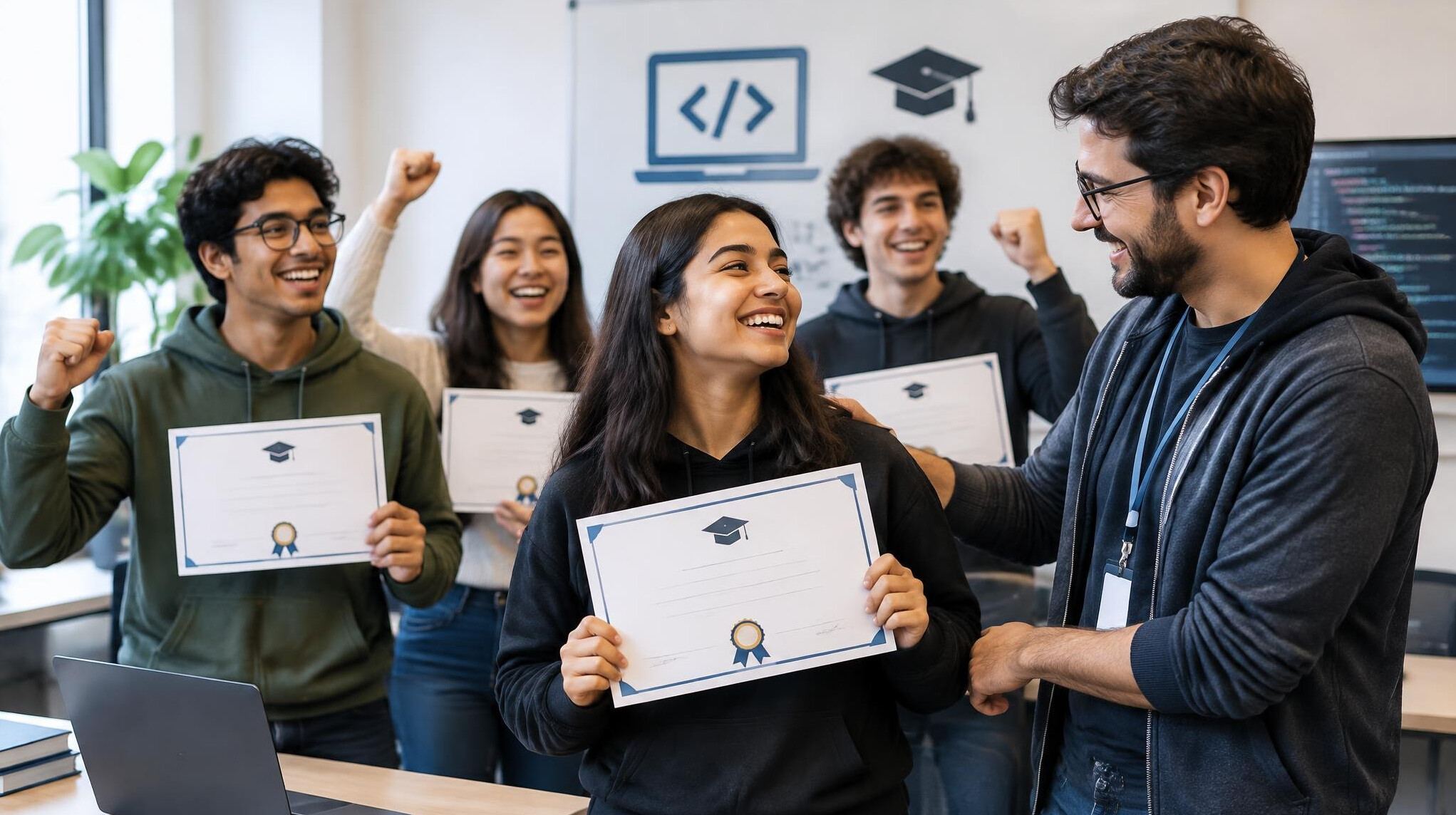 happy students after class